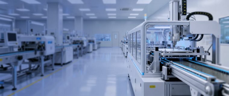 Automatisierte Förderstrecke in der Elektronikfertigung
