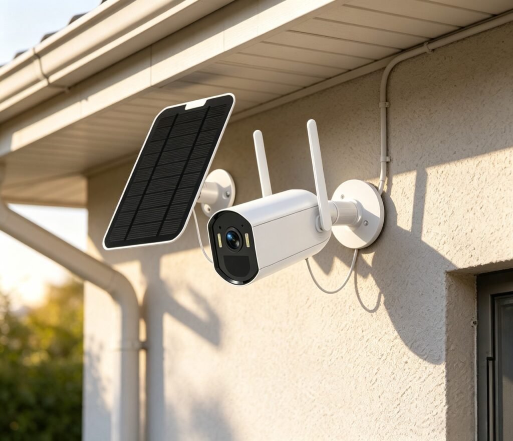 wocyber 4MP Solar Battery Security Camera, 2.4G/5.8G Dual-Band Wi-Fi, Color Night Vision, IP65