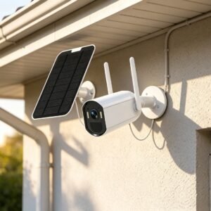 wocyber 4MP Solar Battery Security Camera, 2.4G/5.8G Dual-Band Wi-Fi, Color Night Vision, IP65